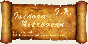 Isidora Mitrovčan vizit kartica